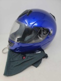 Blue Metallic Vega Motorcycle Helmet, Size Medium