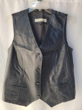 Excelled Charcoal Gray Leather Vest, Size Large Regular