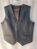 Phase 2 Charcoal Gray Leather Vest, Size Large Regular