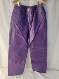 Lady's Purple Leather Pants, Size 12P