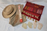 Polo Pants, Hat, Skirt Marker in Box, Colorful Woven Rug, Baby Booties