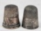 2 Silver Thimbles - #8 Sterling, #7 Unmarked Silver - 0.34 ozt total