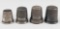 4 Sterling Thimbles - #6, 9, 10, 12 - 0.39 ozt total