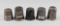 5 Sterling Thimbles - #8, (2)#9, 11, and one with Hallmarks - 0.54 ozt total