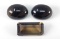 3 Smokey Quartz Unset Stones - Rectangular Step Cut and (2) Oval Cabochons with Faceted Pavilions