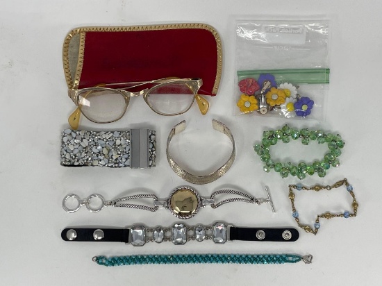 Costume Jewelry - rhinestones, crystals, vintage eye glasses