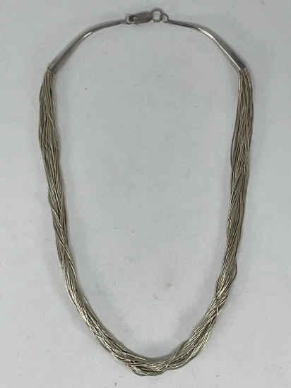 Sterling Liquid Silver Necklace - 30 strands, 0.82 ozt