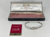 Lady Elgin Gold Cased Wrist Watch and Box