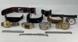 Grouping of Men's Wrist Watches and Bands