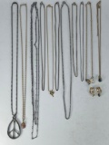 Gold-Tone and Silver-Tone Necklaces and Pendants, Various Lengths