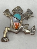 Native American Frog Pin - Marked 