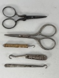 Button Hooks and Embroidery Scissors