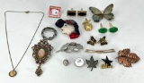 Various Costume Jewelry - Pins, Cuff Links, Necklace, etc.