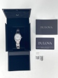Lady's Bulova Wrist Watch, Stainless Steel, with Box and Pamphlet