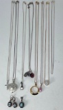 Sterling Necklaces, Pendants, Earrings with Matching Pendant, etc., Approx. 1.31 ozt total