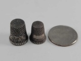 2 Children's Thimbles- # 5 marked Sterling, and a #1 - 0.18 ozt total