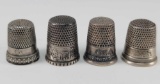 4 Sterling Thimbles - (2)#9, (2)#10 - 0.54 ozt total