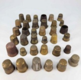 36 Thimbles - Primarily Brass and Brass-Finish