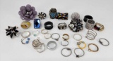 Grouping of Costume Rings and Toe Rings - Some Elastic, etc.
