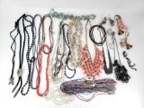 Beaded Necklaces and Sweater Clips - Various Beads and Condition