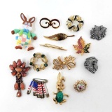 14 Costume Brooches