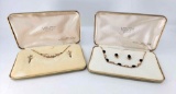 2 Gold-Filled Van Dell Sets in Original Boxes - Pearl and Black Onyx