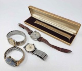 4 Men's Wrist Watches and Band