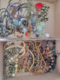 Costume Beaded Necklaces - Wood, Glass, Rhinestone, Nut, Pottery, etc. Some Loss