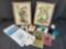 Hummel Related Lot- Includes 2 Framed Prints, Ephemera- Calendars, Booklets, Necklace, Easter Egg