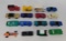 16 Die Cast Cars including Hot Wheels, Lesney, Matchbox, Plastic Pencil Sharpener, Etc.