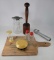 Vintage Kitchen Items - Wooden Masher, Timers, Syrup, Ice Cream Scoop, Salt/Pepper, Cutting Board