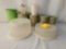 Vintage Tupperware Grouping Including Canister Set in Green, Cake Savers, Scoops, etc.