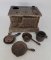 Cast Iron Miniature Stove and Accessories - Not Complete
