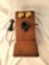 Antique Oak Wall Telephone - Kellogg