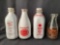4 Milk Bottles- Major's, Supplee, Pensupreme and Sunny Slope Dairy