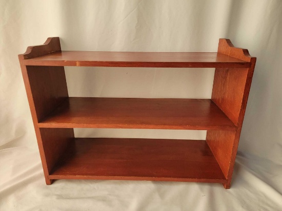 Wooden Book Shelf in Red Stain