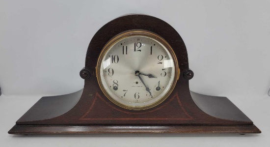 Seth Thomas Camel Back Mantel Clock with Inlaid Case
