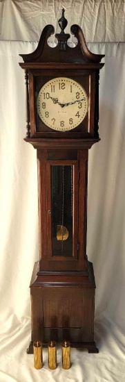 New Haven Clock Co. Tall Case Clock with Key
