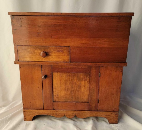 Bonnet Box Cabinet with Dovetailed Drawer, Lift Lid