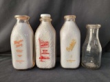 4 Milk Bottles- Major's, Martin, Bechtel's, Other