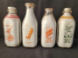 4 Milk Bottles- Hoffman's, Meadowbrook, Sunny Slope, Other
