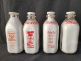 4 Milk Bottles- Pensupreme, Abbotts, HIghland, Sunny Slope