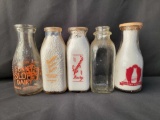 5 Milk Bottles- Sunny Slope, Bechtel's, Levengood's, Martin