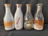 4 Milk Bottles- Bechtel's, Kriebel's, Wilmer, Aristocracy