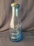 Oversized Blue Bottle with Cork Lid