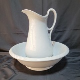Clementson Bros. Ironstone Pitcher & Bowl