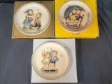 3 Goebel Anniversary Plates- 1975, 1980 and 1985, with Boxes