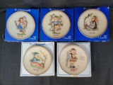 5 Goebel Hummel Annual Plates- 1976-1980, with Boxes