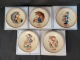 5 Goebel Hummel Annual Plates- 1981-1985, with Boxes