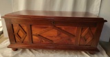 Cedar Blanket Chest with Applied Diamonds and Cannonball Feet